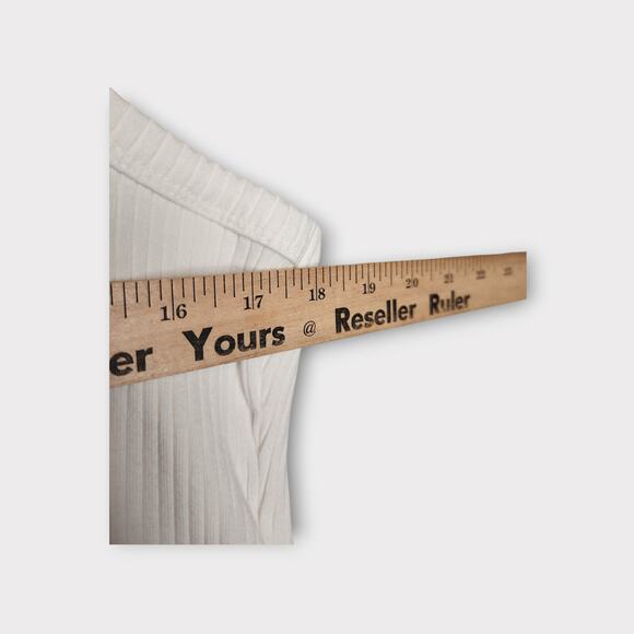 Good American Womens Chunky Ribbed Tank 2XL (5) White Wide Strap Casual Rib Knit - Picture 6 of 8